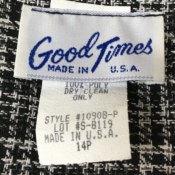 Vintage Good Times Black Plaid Pearl Button Blouse - Picture 7 of 8